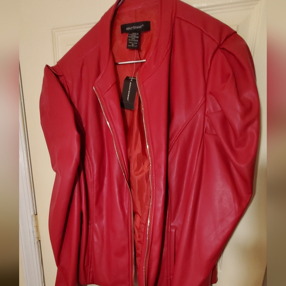 Ashley stewart faux leather jacket